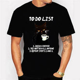 Black Cat To Do List Themed T-Shirt