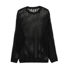 Black Unisex Loose Mesh Top