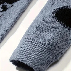 Grey Grunge Alt Knitted Sweater