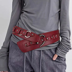 Vintage Chic Black PU Adjustable Belt