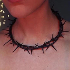 Black Gothic Lace Velvet Thorn Choker
