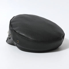 Black Skull Fake Leather Rivet Military Hat
