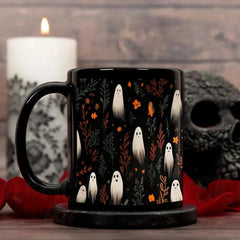 Halloween Black Ghost Ceramic Mug