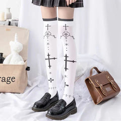 White Lolita Silk Velvet Stockings