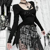 'Black from the Dead' Black Alt Rivet Slim Black Top