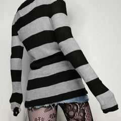 Grunge 'Sky' Black Autumn Knitted Sweater