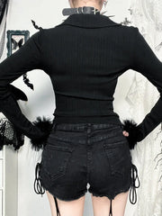 Alt Goth Black Dark Harajuku Lace Top