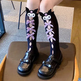 New Purple and Black Lolita Lace Bow Socks