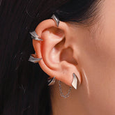Fantasy Gothic Silver Claw Cuff Earrings