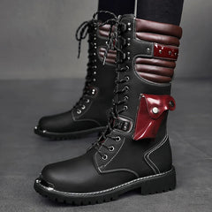 Mens black steampunk boots