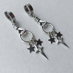Alt Black Star Earrings