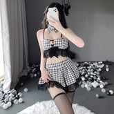 'Mystery' Check Uniform Lingerie Set