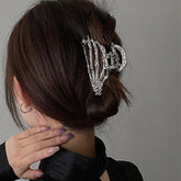 Goth Skeleton Silver Claw Claw Clip