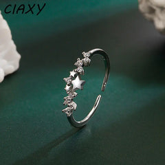 Silver Zircon Star Ring
