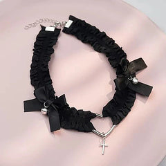 Black Lolita Heart Lace Leg Garter