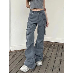 Grunge Goth Dark Black High-Waisted Pants