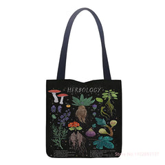 Black Mushroom Tote Bag
