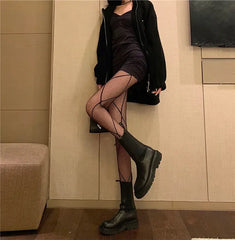 Black Goth Nylon Stockings