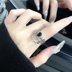 Gothic Spider Web Zircon Ring
