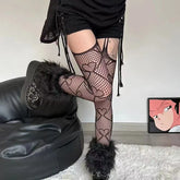 Y2K Love Heart Fishnet Stockings