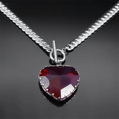 Goth Punk Heart Chunky Necklace (Various Colors)