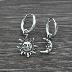 Sun and Moon Hoop Earrings
