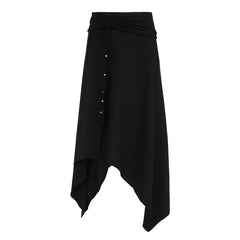 Gothic Dark Black Harajuku Asymmetrical Maxi Skirt