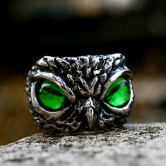Alternative Stainless Steel Owl Ring