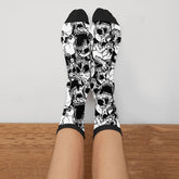 Black And White Skulls Socks