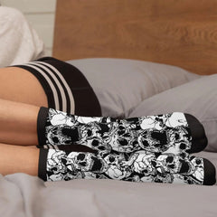 Black And White Skulls Socks