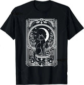 Cute Cat Moon Tarot Card Themed T-Shirt