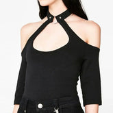 'Betty' Black Top Neck Top