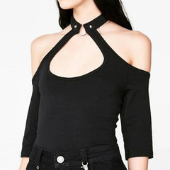 'Betty' Black Top Neck Top
