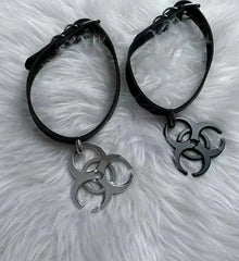 Black Cyber Punk PU Pendant Choker