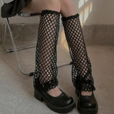 Black Fishnet Lolita Leg Warmers