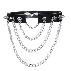 Heart Spike PU Leather Thigh Chain Garter