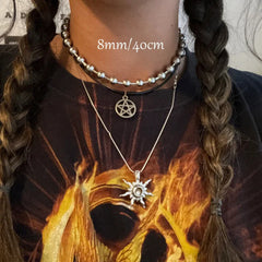 Old School Grunge Stainless Steel Ball Chain Choker