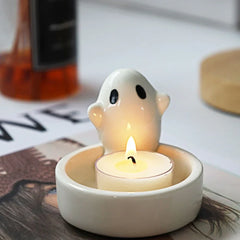 Cute Gothic Ceramic Ghost Candle Tealight Holder