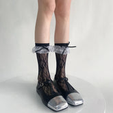 Lolita Kawaii Black/White Ruffle Socks