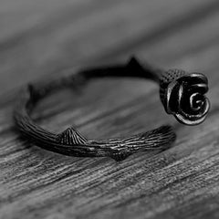 Black Rose Flower Ring