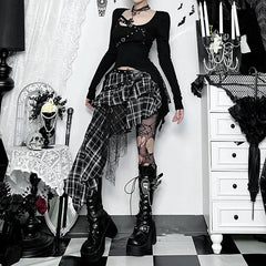 'Black from the Dead' Black Alt Rivet Slim Black Top