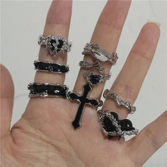 Goth Metal Themed Rings