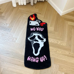 'No you hang up' Black Ghost Tufted Rug