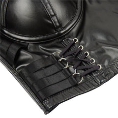 Black PU Leather Lace Underbust Corset