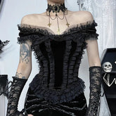 Steampunk Gothic velvet top