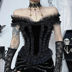 Steampunk Gothic velvet top