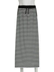 Goth Style Black and White Striped Skirt