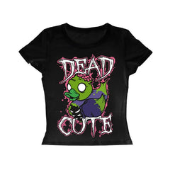 Goth 'Dead Cute' Black Crop Top
