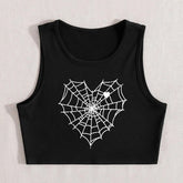 Black Spider Web Top