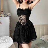 'Dark Side' Black Goth Lace Dress